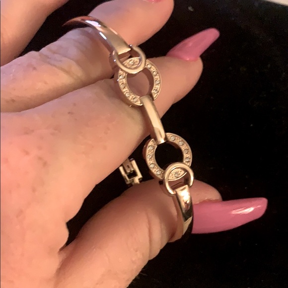 Pretty gold bracelet with small rhinestone accents